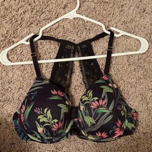 Floral Black Lace Racerback Bra Soma